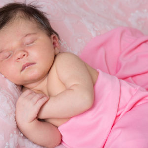 Baby Girl Newborn Session in Pink & Navy Blue {Hamilton, NJ Newborn Photographer}