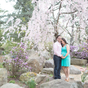 Maternity Session in Cherry Blossoms at Sayen Gardens {Hamilton, NJ Photographer}