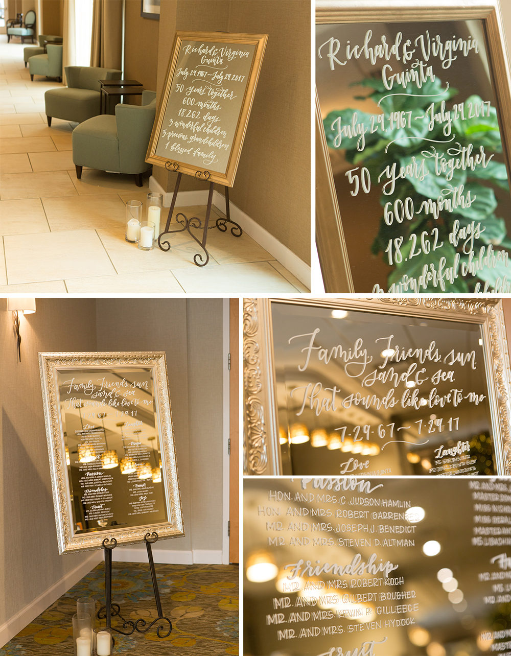 Mirrored Calligraphy Seating Chart