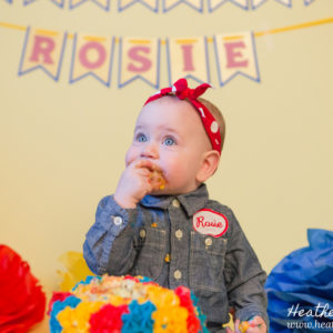 Cake Smash - Rosie the Riveter Themed {NJ Photographer}