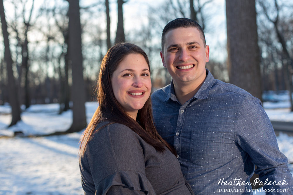 Winter Maternity Photos in Woods