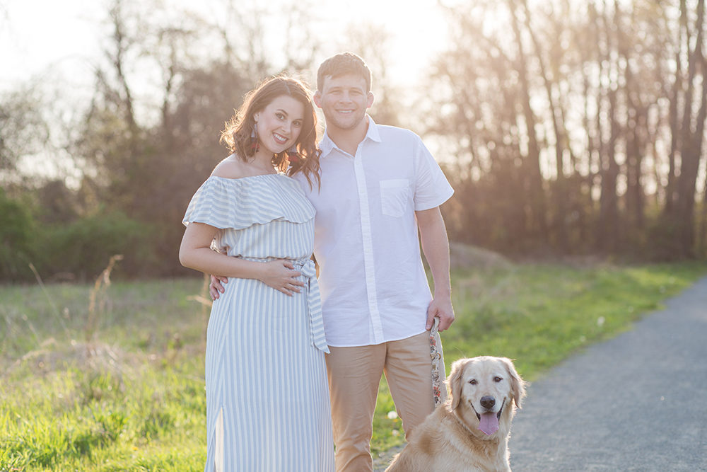 Couple Posing with Dog