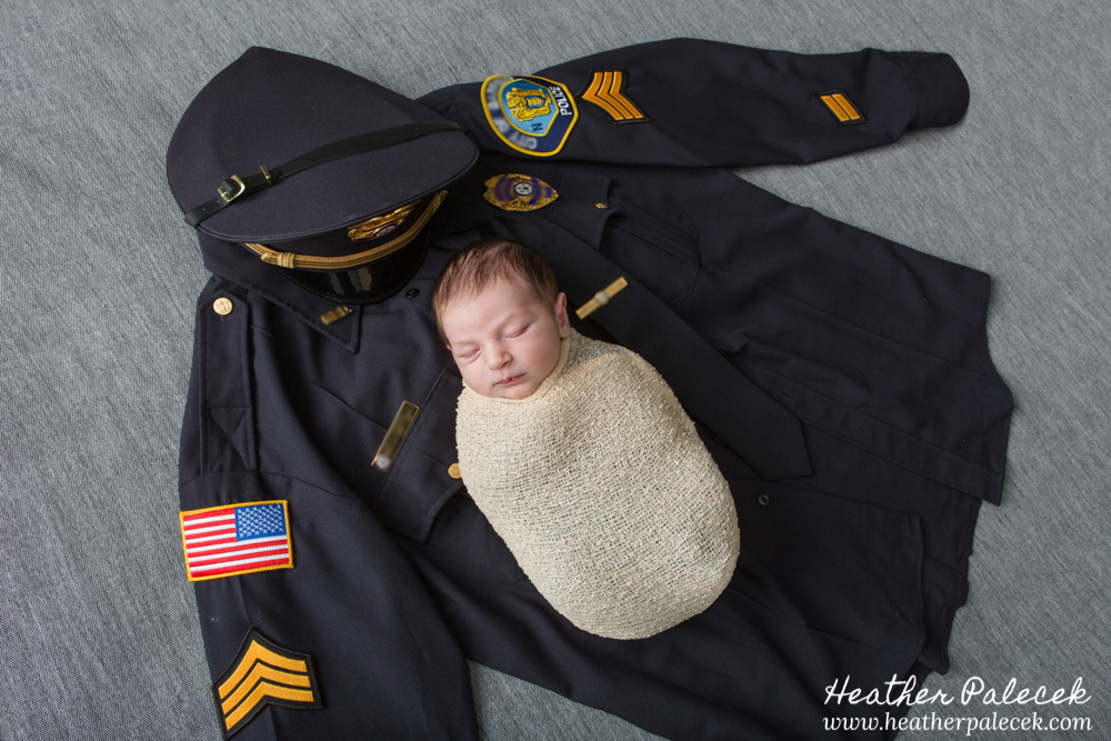 Newborn with Police Uniform