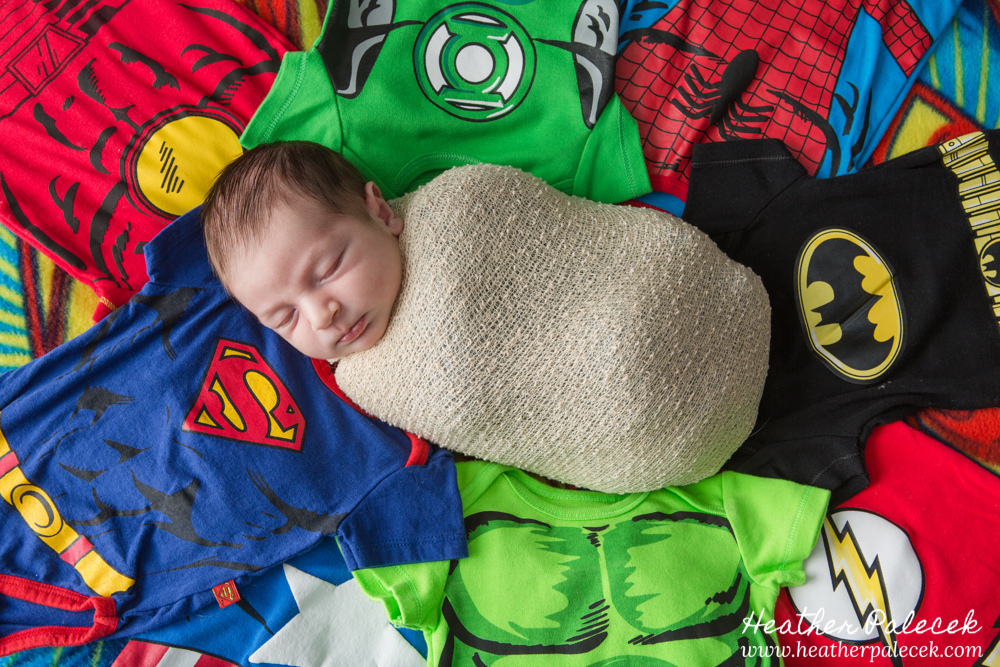 superhero newborn photo
