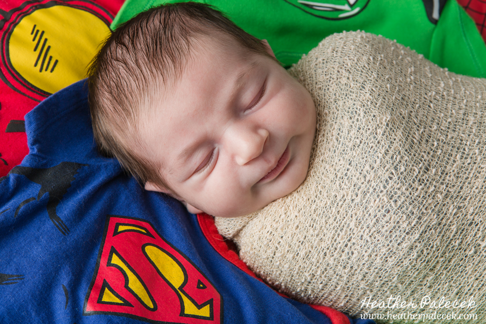 superhero newborn photo