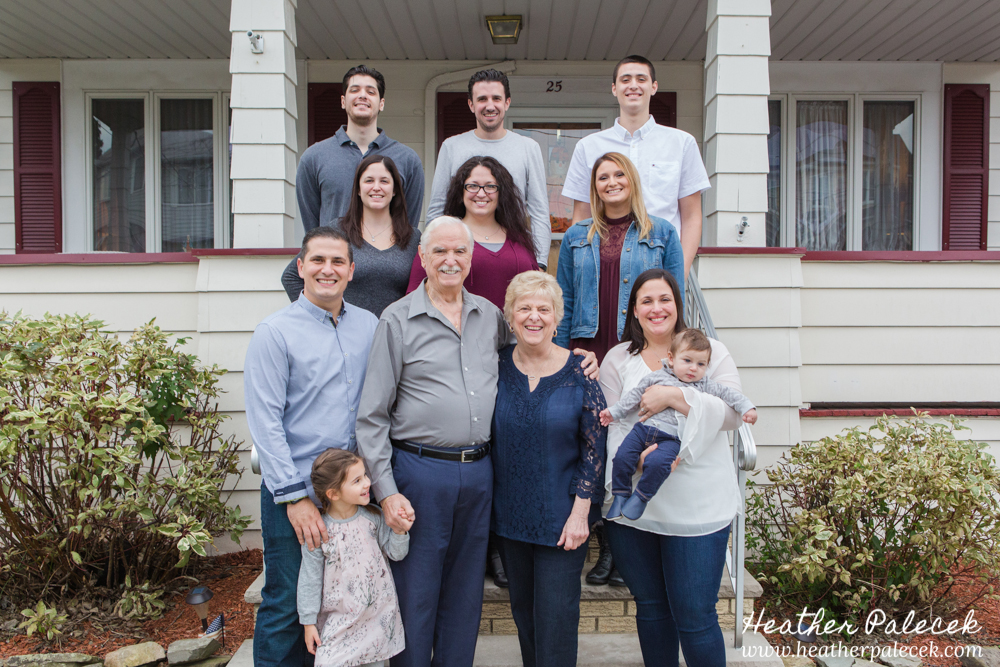family portrait on front porch