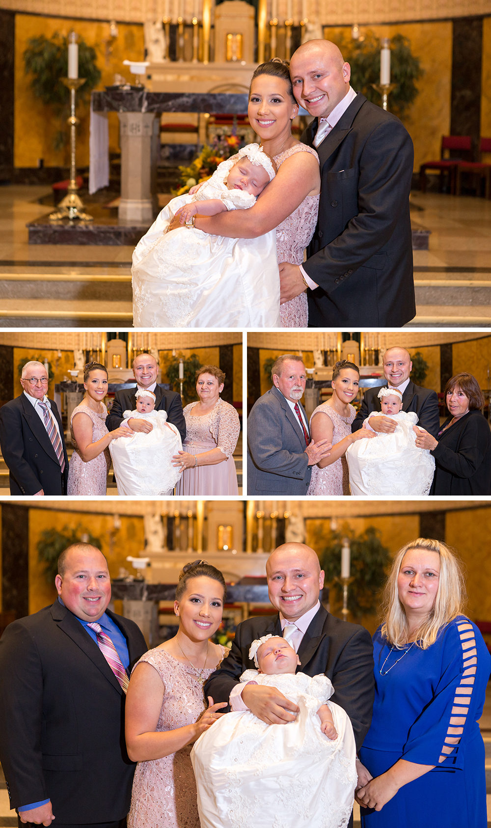 Formal Family Photos in Church after Baptism