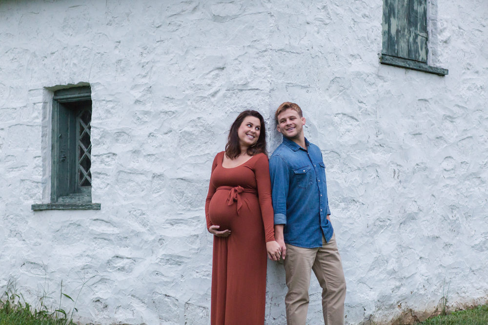 maternity portrait on corner of building