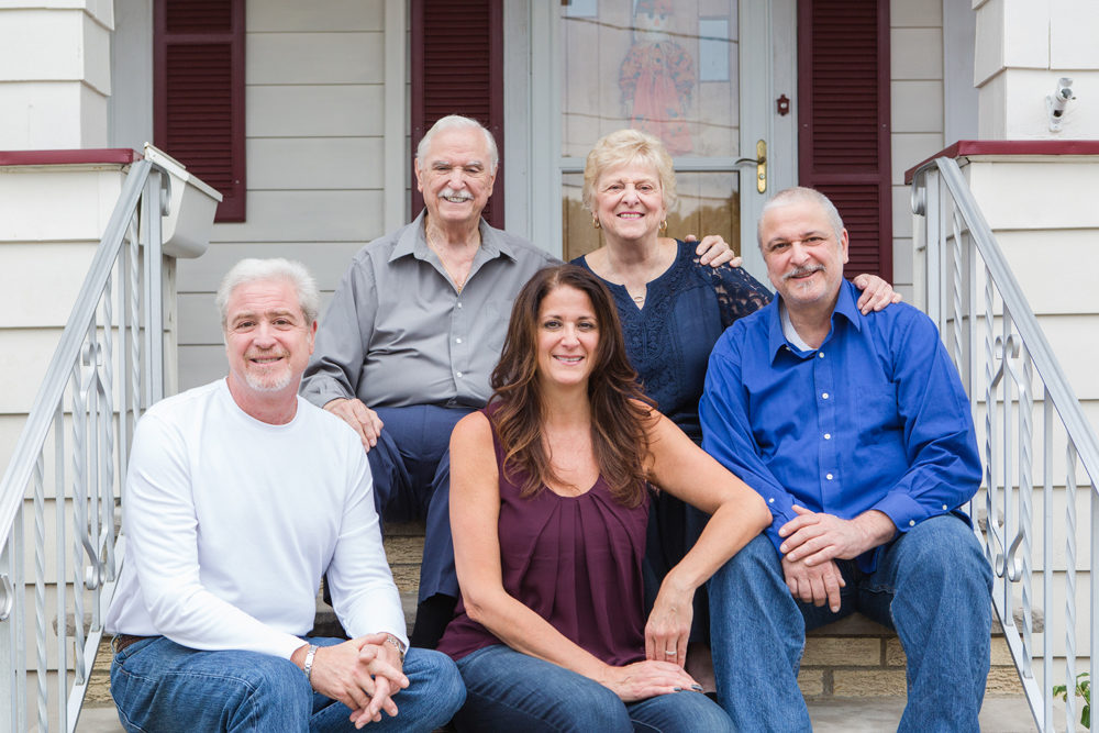 family portrait on porch