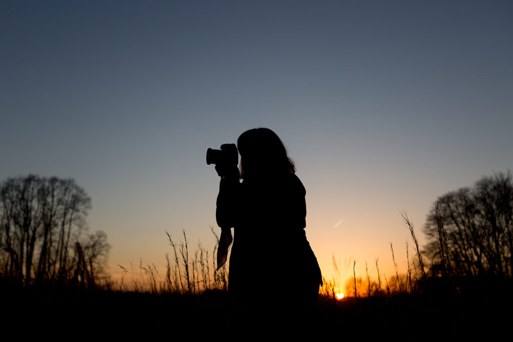 silhouette of photographer