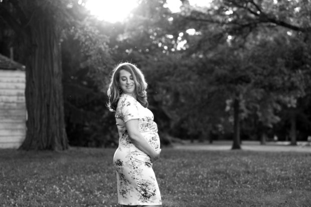 maternity session floral dress