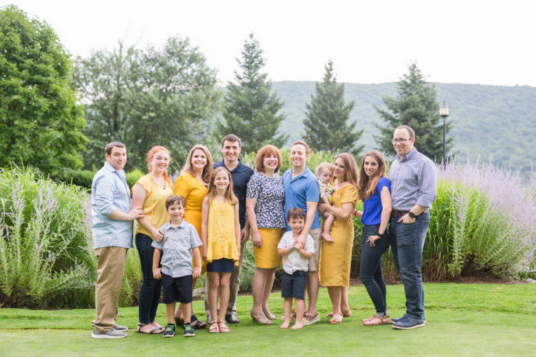 extended family portrait outside