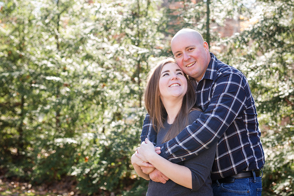wife looks up at husband pose