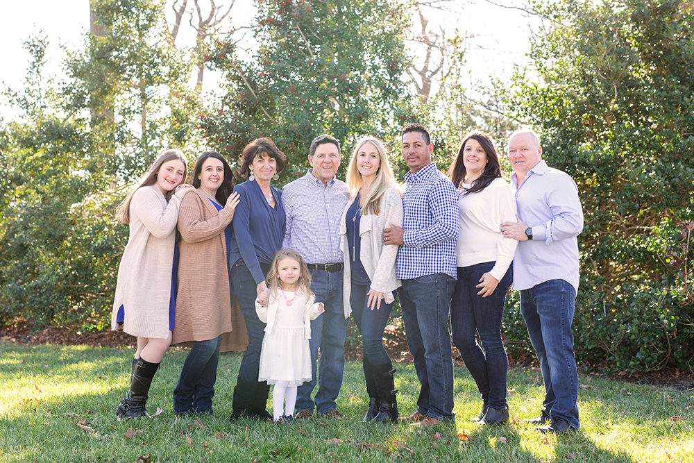 family portrait with tree background
