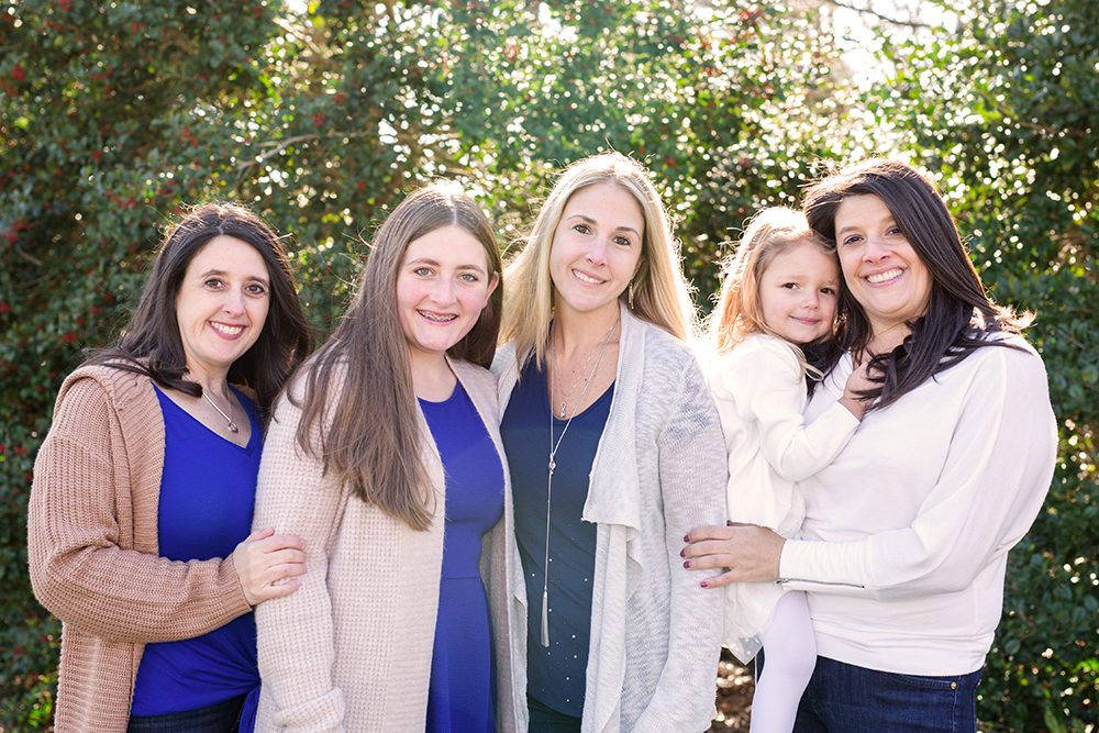 family portrait with tree background