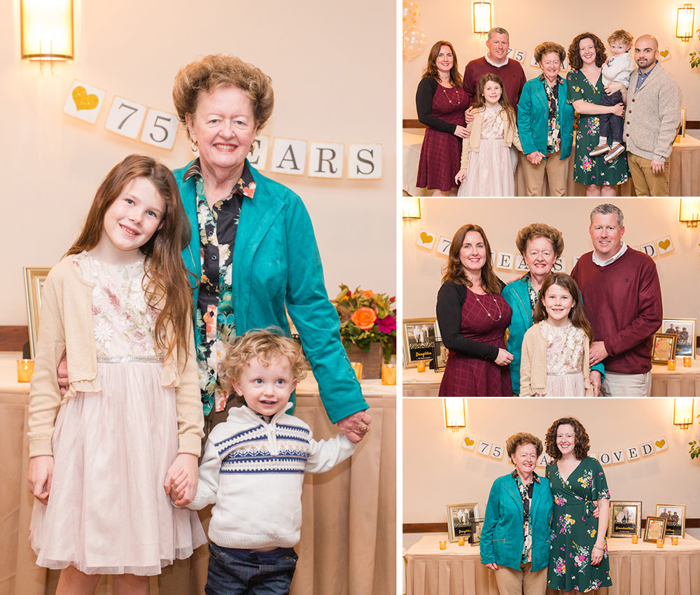 family photos taken at a birthday party