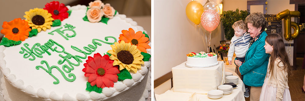 75th birthday cake with sunflowers
