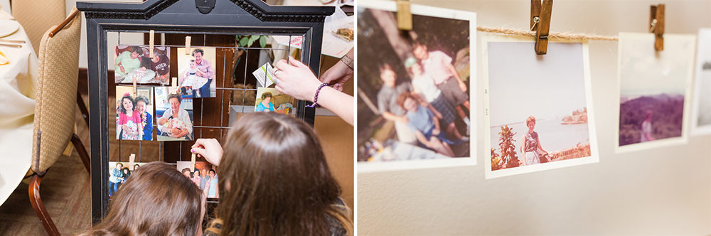 photo decorations at 75th birthday party