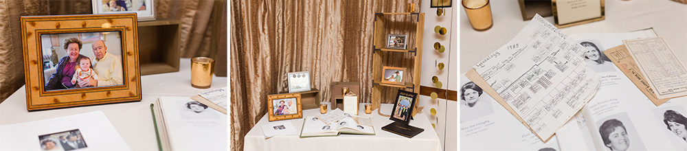 photo decorations at 75th birthday party