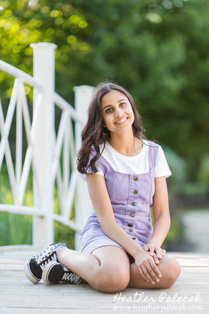 sweet sixteen portrait on bridge at sayen gardens