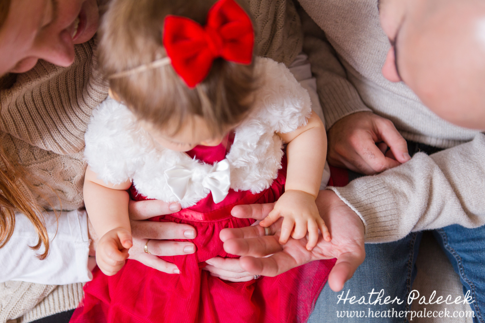 Family pose on couch in winter family session