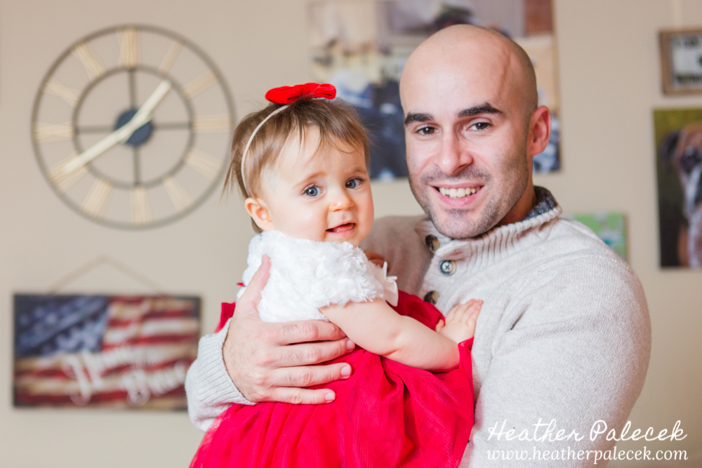 Dad and Daughter Pose in Winter Family Session