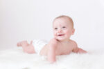 All White Portrait Session for 6 month old