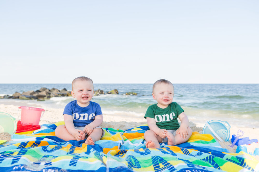 one year old portrait session at the nj beach