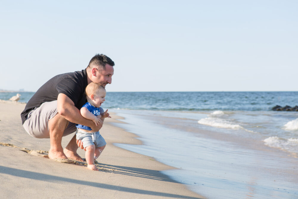 one year old portrait session at the nj beach