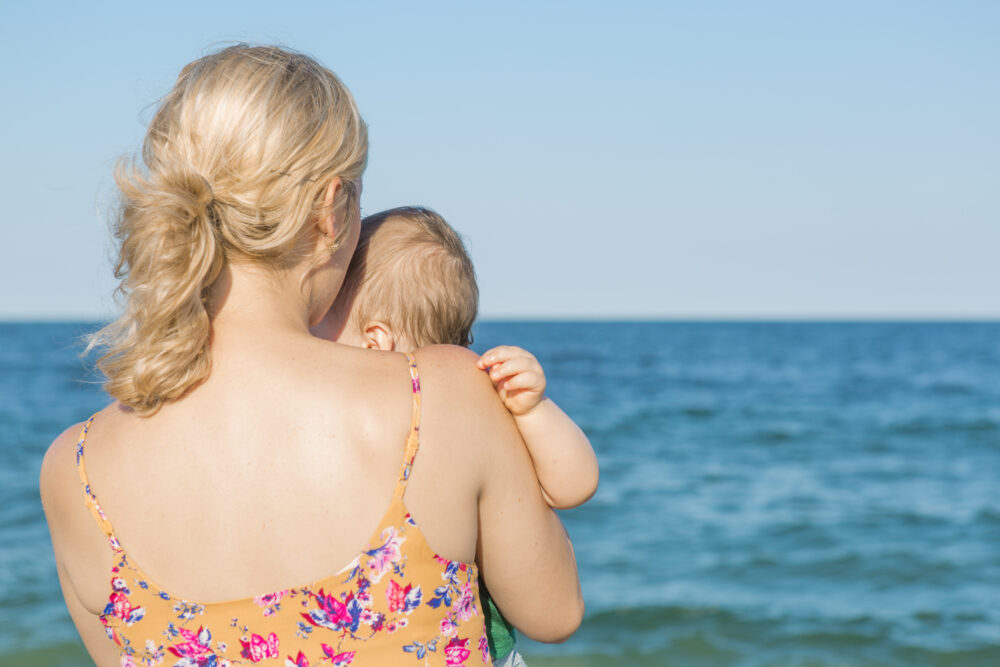 one year old portrait session at the nj beach