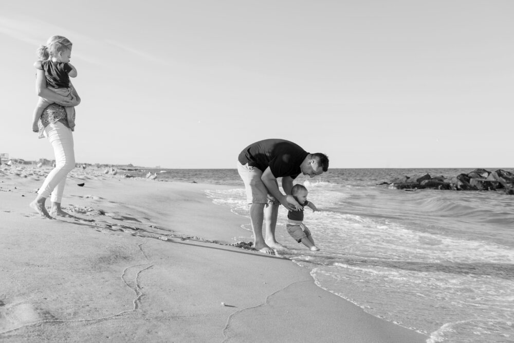 one year old portrait session at the nj beach