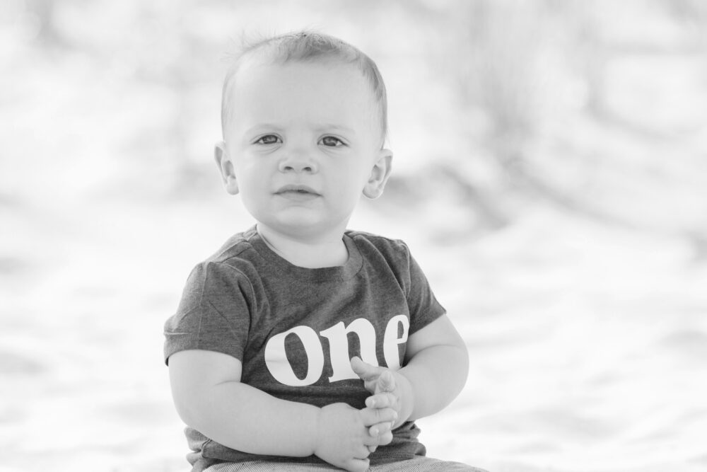 one year old portrait session at the nj beach