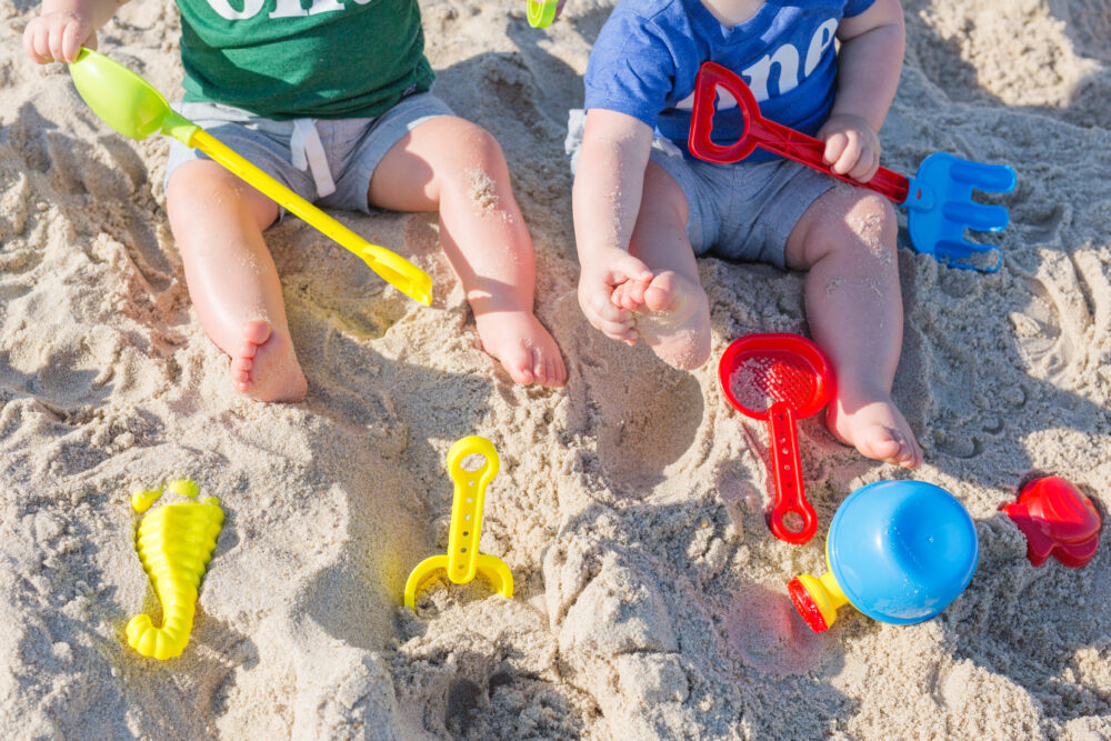 one year old portrait session at the nj beach