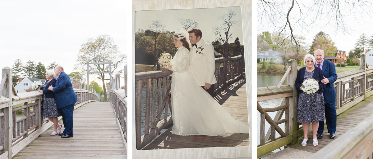 wedding photo recreated for 50th anniversary