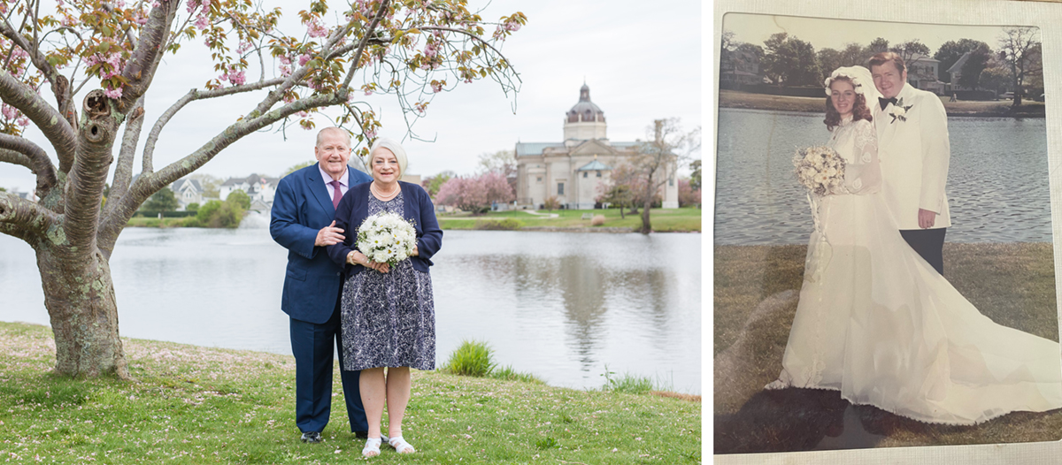 wedding photo recreated for 50th anniversary